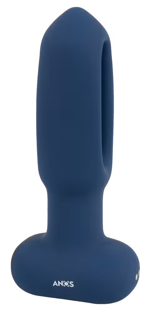 With an innovative flicking tongue function!
The cone-shaped... ANOS - Flicking Vibro Butt Plug - Blue photo-6