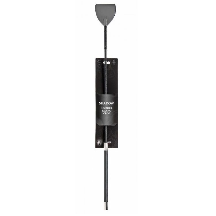 This elegant black crop is tipped with a flash of grey at th... GreyGasms - Leather Riding Crop - Grey photo-3