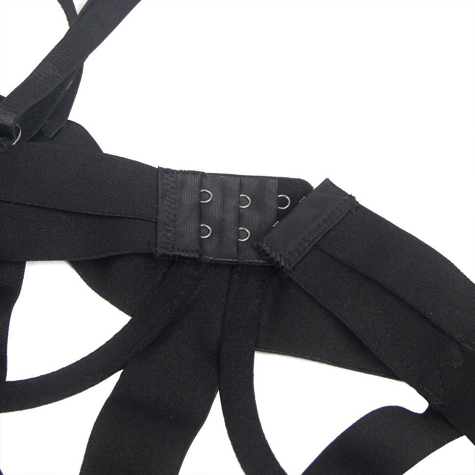 Multiple elastic bands cross-stitched together for bondage a... Ohyeah - Sexy Cut Out Bondage Teddy - Black - XL photo-10