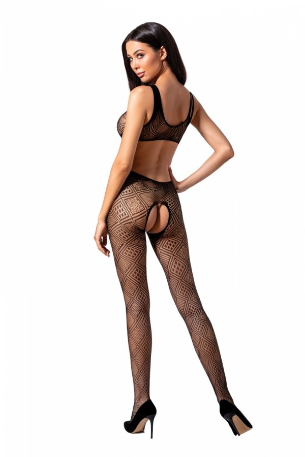 Amazing and incredibly sexy open crothless net-bodystocking ... Passion - Bodystocking BS085 - Black photo-2
