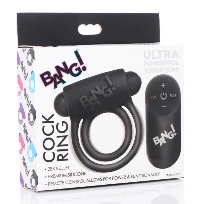 Enhance your cock with this velvety silicone ring and vibrat... Bang! - 28X Vibro Cock Ring - Black photo-6