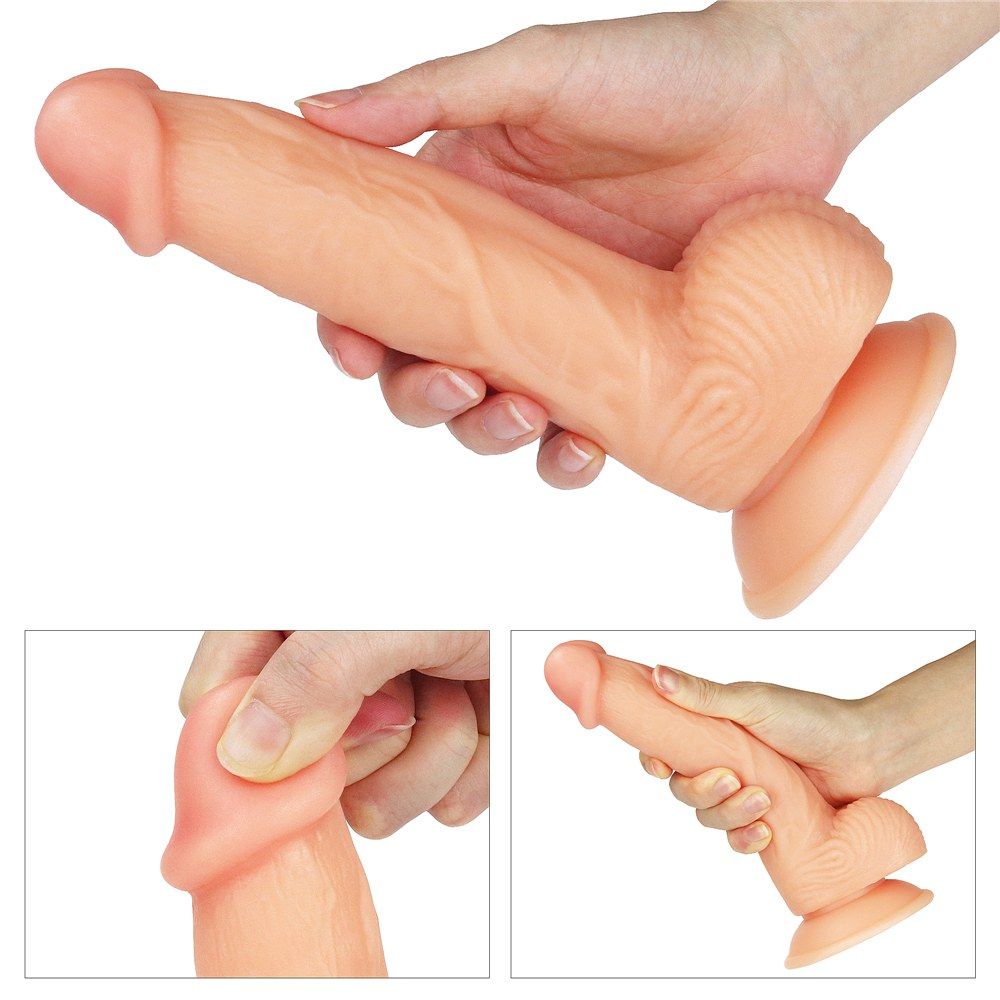 Explore every inch of The ultra Soft dude dildo .Satisfy you... Lovetoy - 8" The Ultra Soft Dude - Flesh photo-8