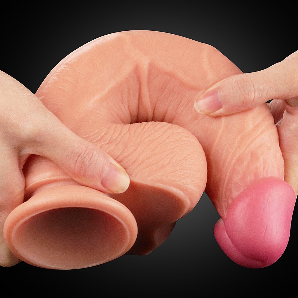 Built to deliver the most lifelike satisfaction, Love Toy Ki... Lovetoy - 10" Dual Layer Silicone Cock - Flesh photo-7