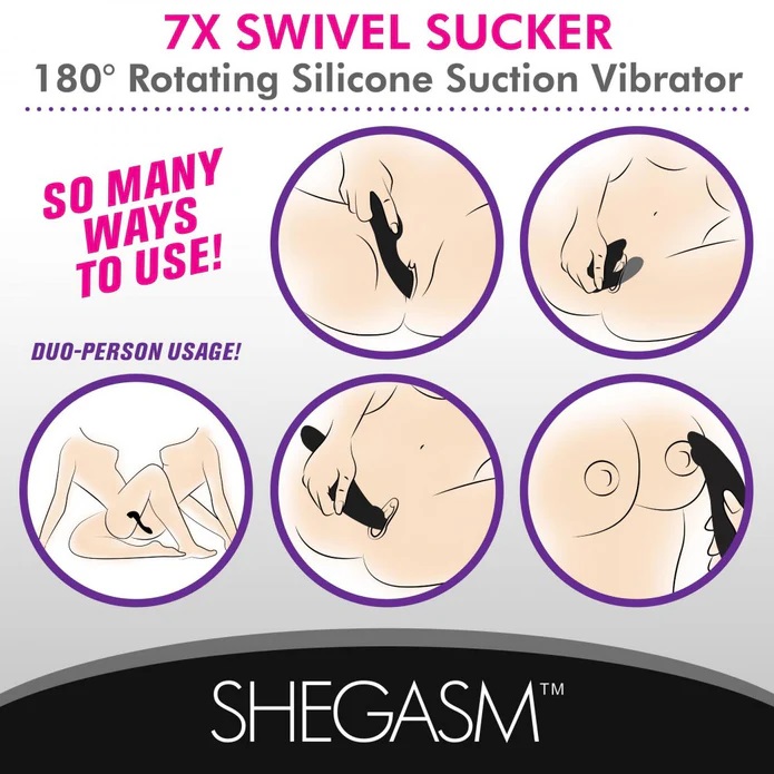 This toy gives you the option of having vibration and penetr... Inmi - Shegasm Swivel Sucker Vibe - Black photo-8