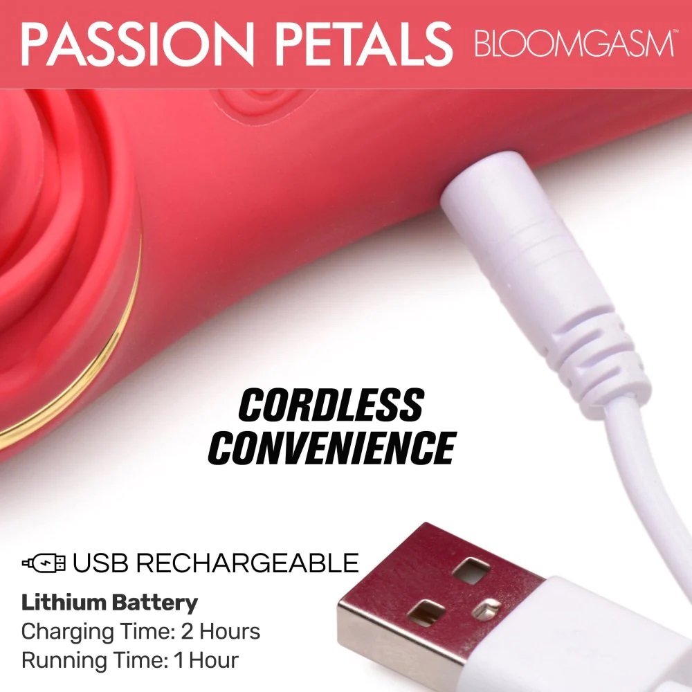 Let these passion petals gently suck at your clitoris with t... Bloomgasm - 10X Suction Rose Vibrator - Red photo-6
