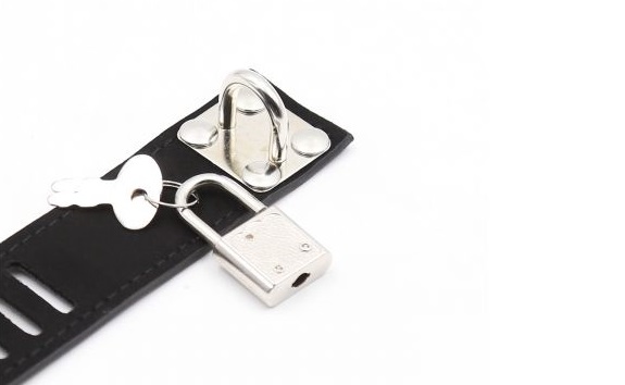 This leather Chastity Pants comes with 3 padlocks, you can e... Kiotos - Chastity Pants w Padlock photo-7
