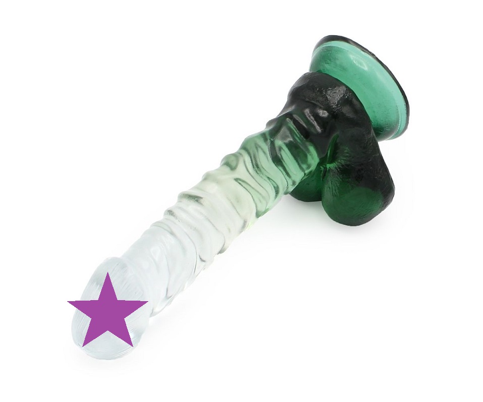 This special transparent dildo has an amazing color mix and ... Kiotos - Wave Dildo 04 - Green photo-2