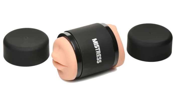 Pump your passions into this Double Shot stroker! It has a m... Mistress - Double Shot Mouth And Pussy Stroker - Flesh photo-7
