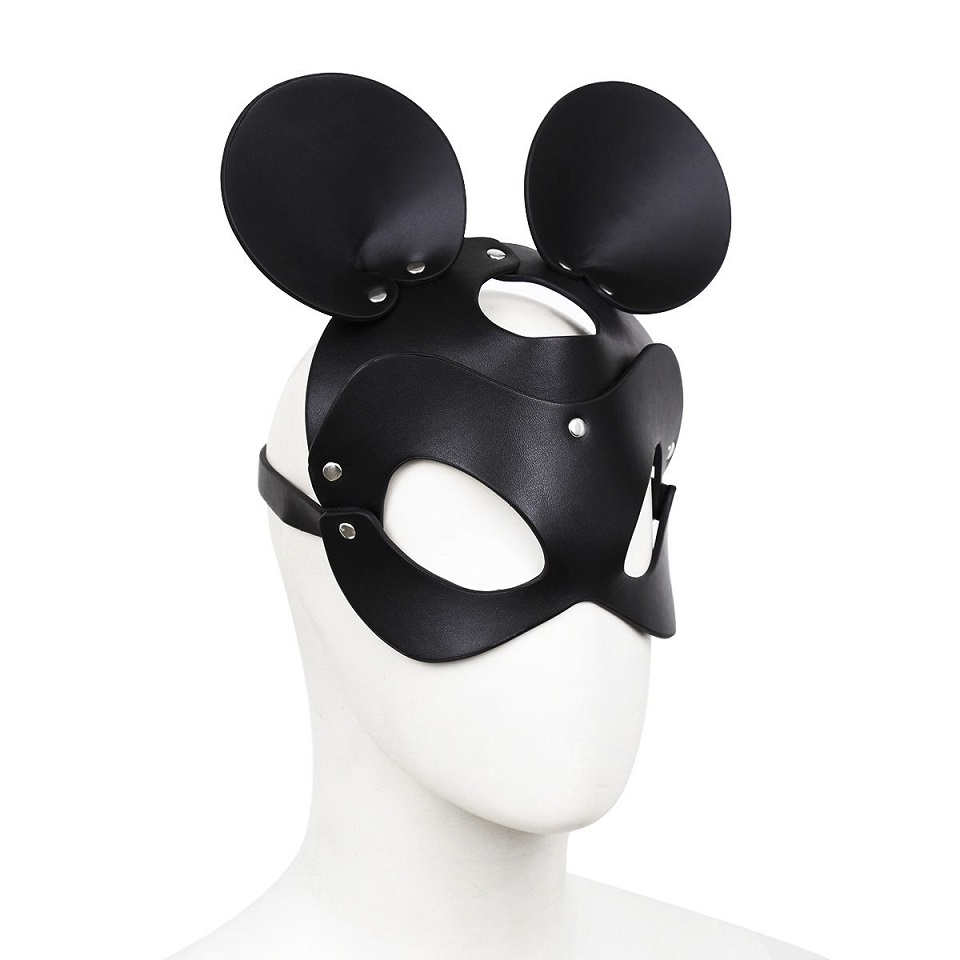 PU Leather mask "Mouse" for role-playing, for part... Kiotos - Mouse Eye Mask - Black photo-3