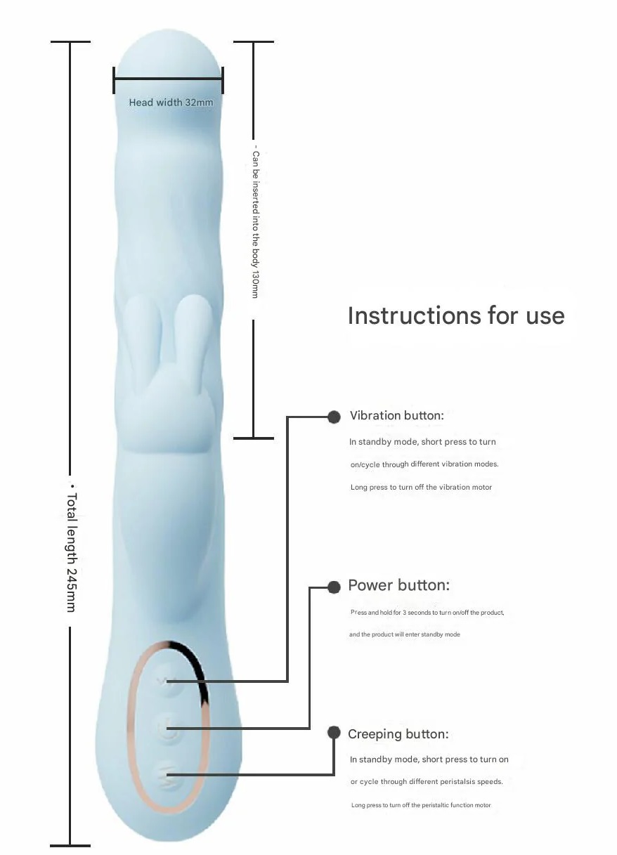 This innovative rabbit wand features 3 pulsation speeds and... MyToys - MyWave Wriggling Vibrator - Blue photo-11