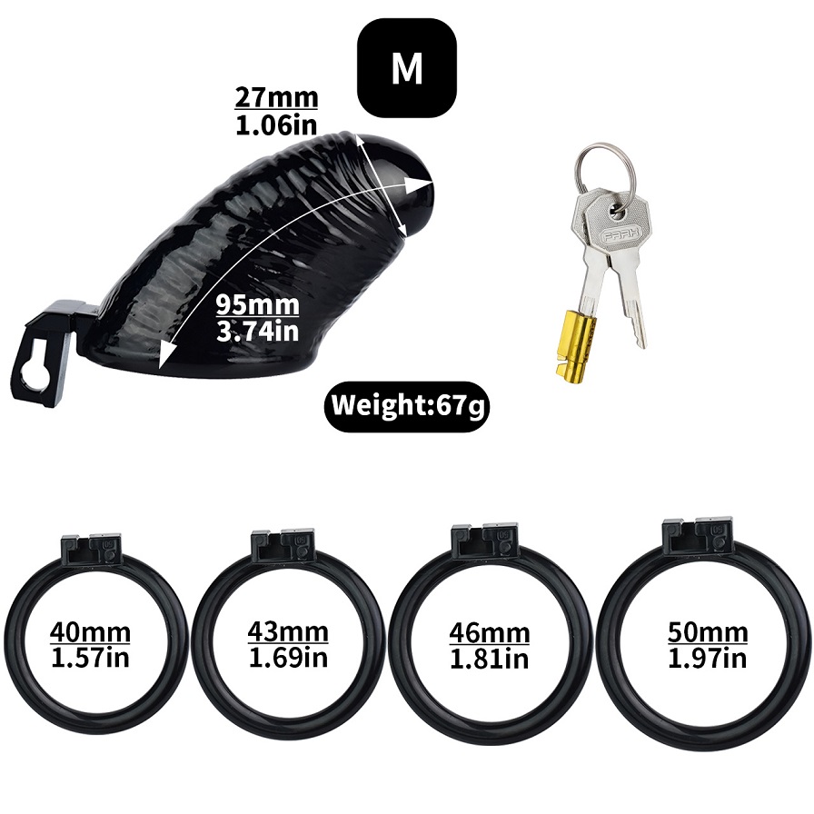 Material: Resin
Total high: 95mm &nbs... FAAK - Dick Resin Chastity Cage M - Black photo-15