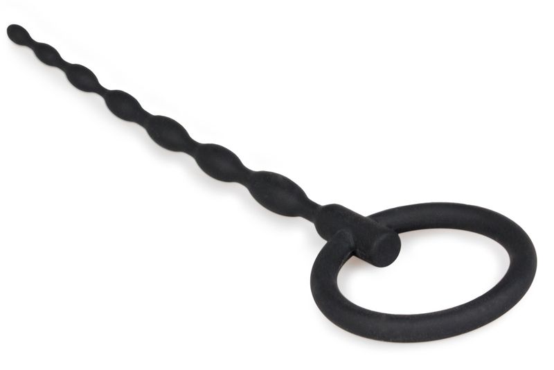 With this elegant penis plug you will experience a wonderful... Sinner Gear - Silicone Penis Plug w Pull Ring - Black photo-3