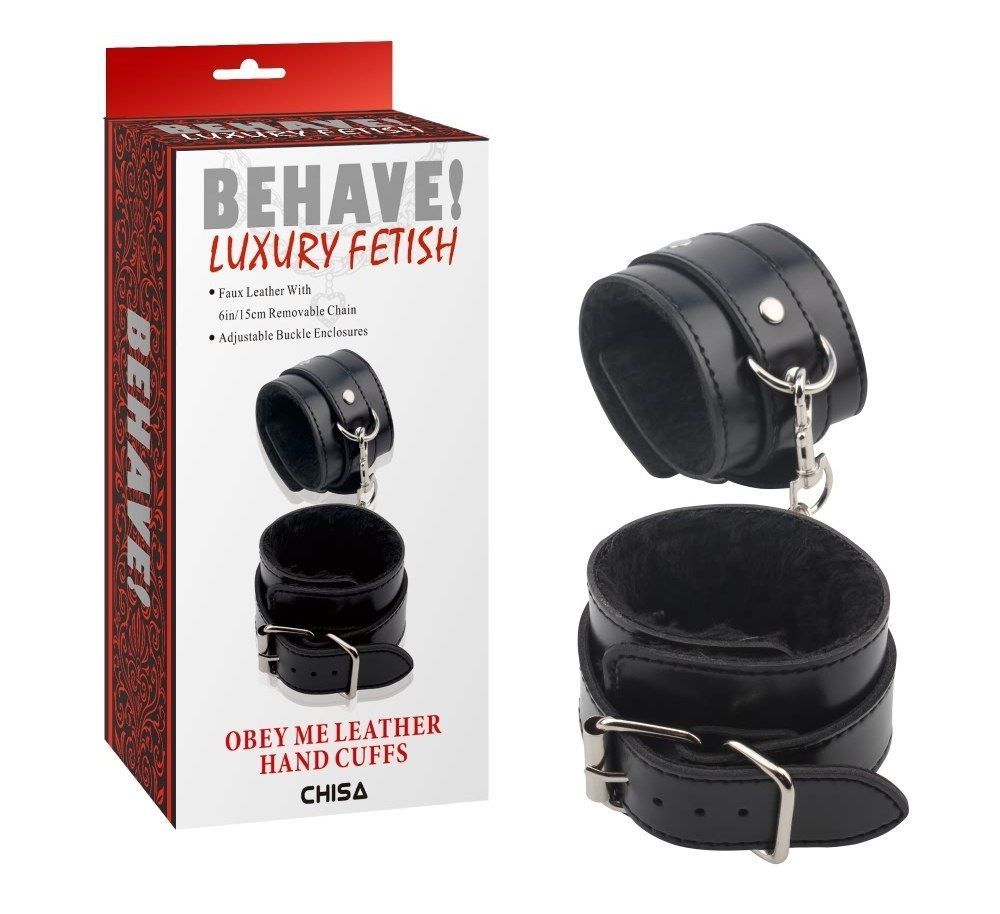 Fasten Your Lover, Fully Adjustable to Fit, Easy-to-use Meta... Chisa - Obey Me Leather Hand Cuffs - Black photo-3