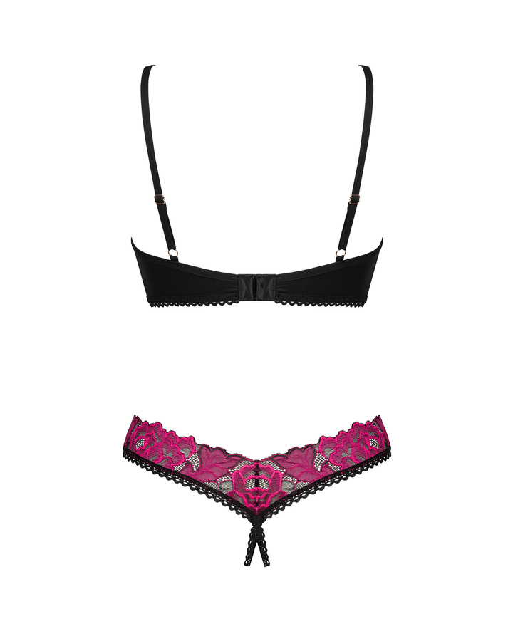 Make sure you create an unforgettable atmosphere during your... Obsessive - Rosenty Crotchless Set - Black - XS/S photo-4