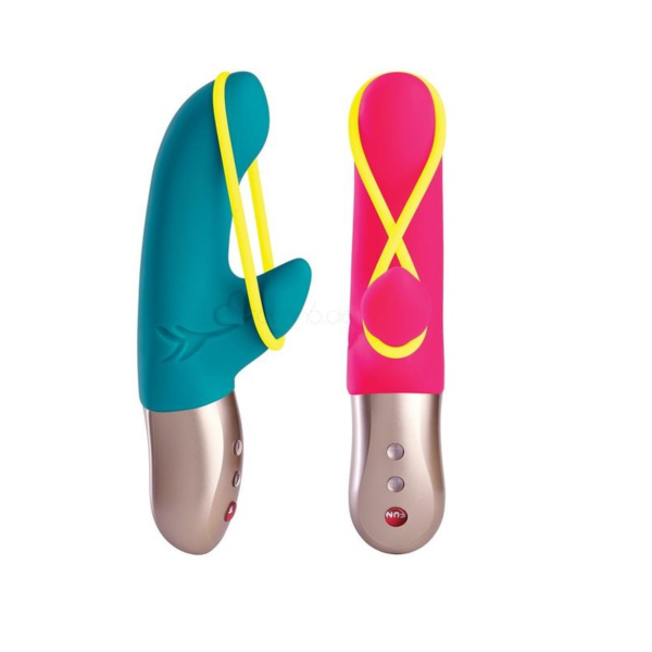 The neon yellow band on this rechargeable MiniVIBRATOR exude... Fun Factory - Vibe Amorino USB - Petrol photo-18