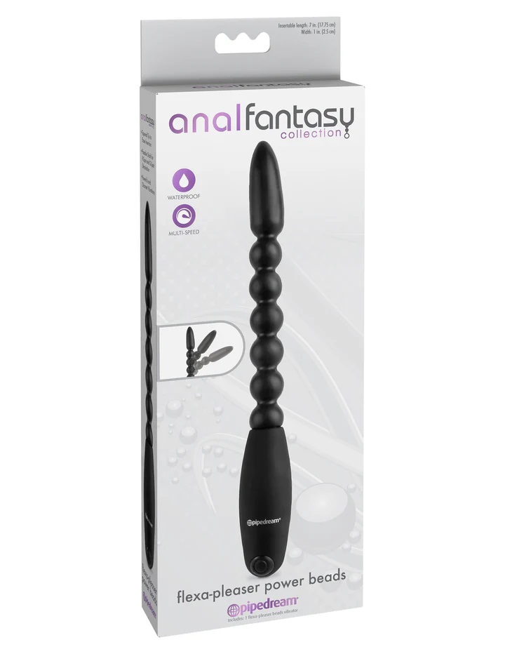 At 1" wide with an insertable length of 7", the Fl... Pipedream - Flexa-Pleaser Power Beads - Black photo-3