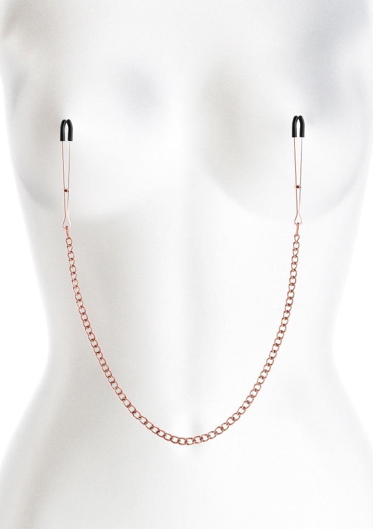 Bound Adjustable Nipple Clamps are for erotic and stimulatin... NS Novelties - Bound DC3 Nipple Chain Clamps - Rose Gold photo-2