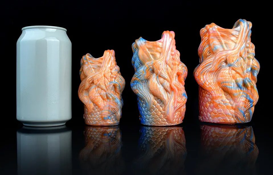 Material: Platinum liquid silicone
Intotal L: 9cm
Diameter: ... FAAK - Fantasy Dragon Mouth Sleeve - S photo-9