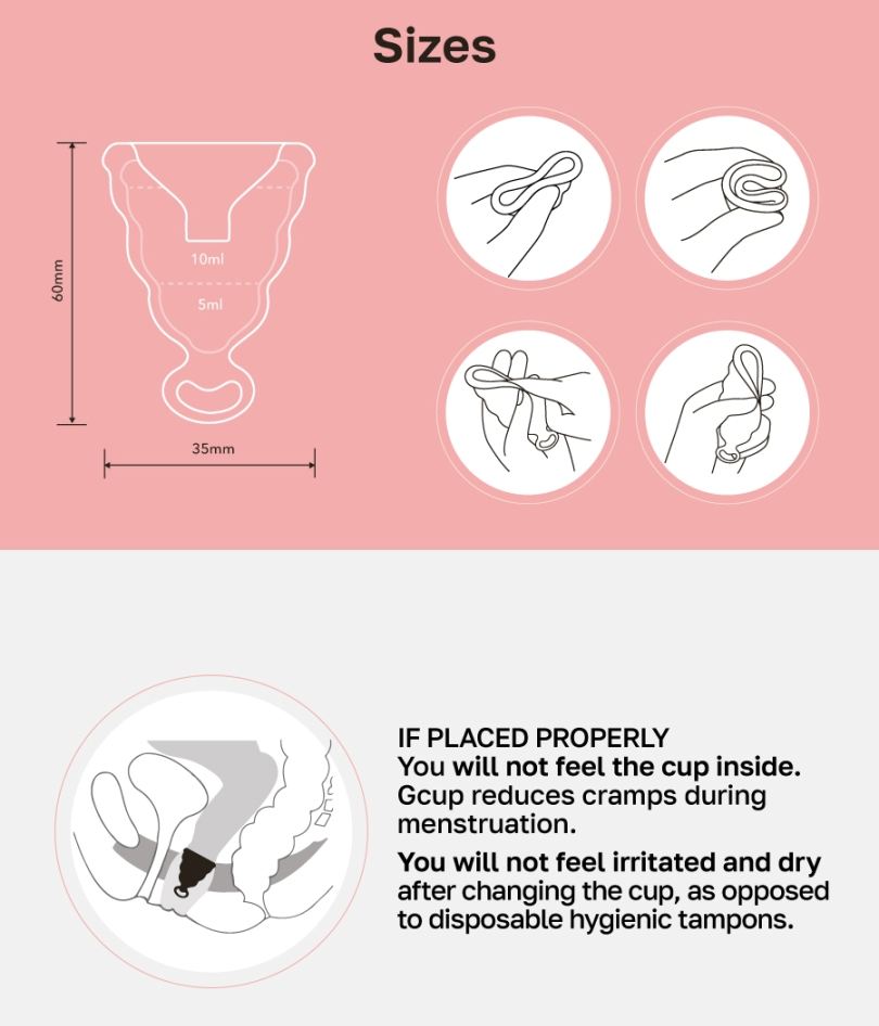 The menstrual cup Gcup has the shape of a bell. The main adv... Gvibe - Gcup - Mystic Noir photo-14