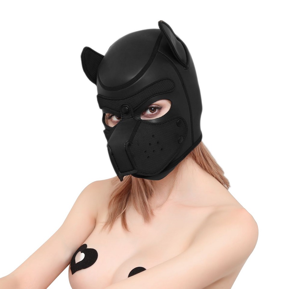 Puppyhood, or if you want to call it otherwise a dog mask fr... Kiotos - Puppy BDSM Hood - Black/White photo-5