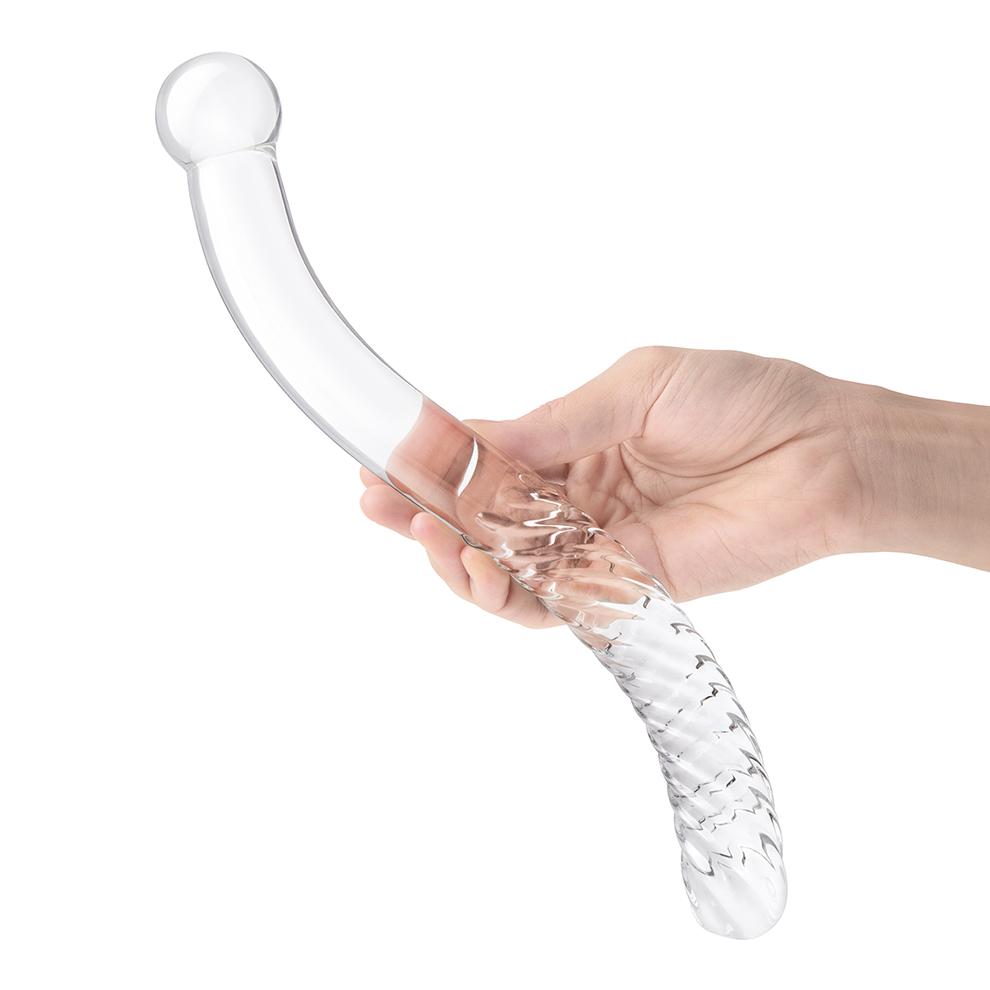 Elevate your pleasure experience with the 11" Glass Pel... Glas - 11" Pelvic Double Ended Wand photo-2