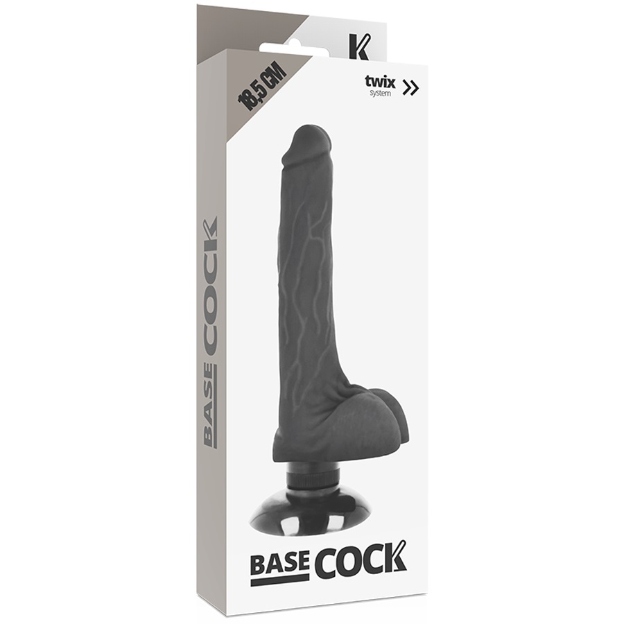 The new BASECOCK vibrating dildos are the most realistic Ame... Basecock - 2in1 Vibro Dildo w Balls 18.5cm - Black photo-6