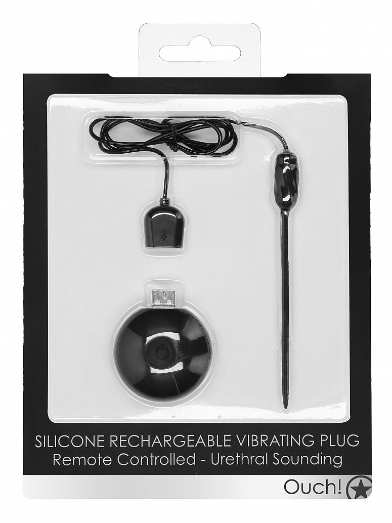 OUCH! Introduces a new line of toys for urethral explorers! ... Ouch - Vibro Urethral Plug w Remote - Black photo-7