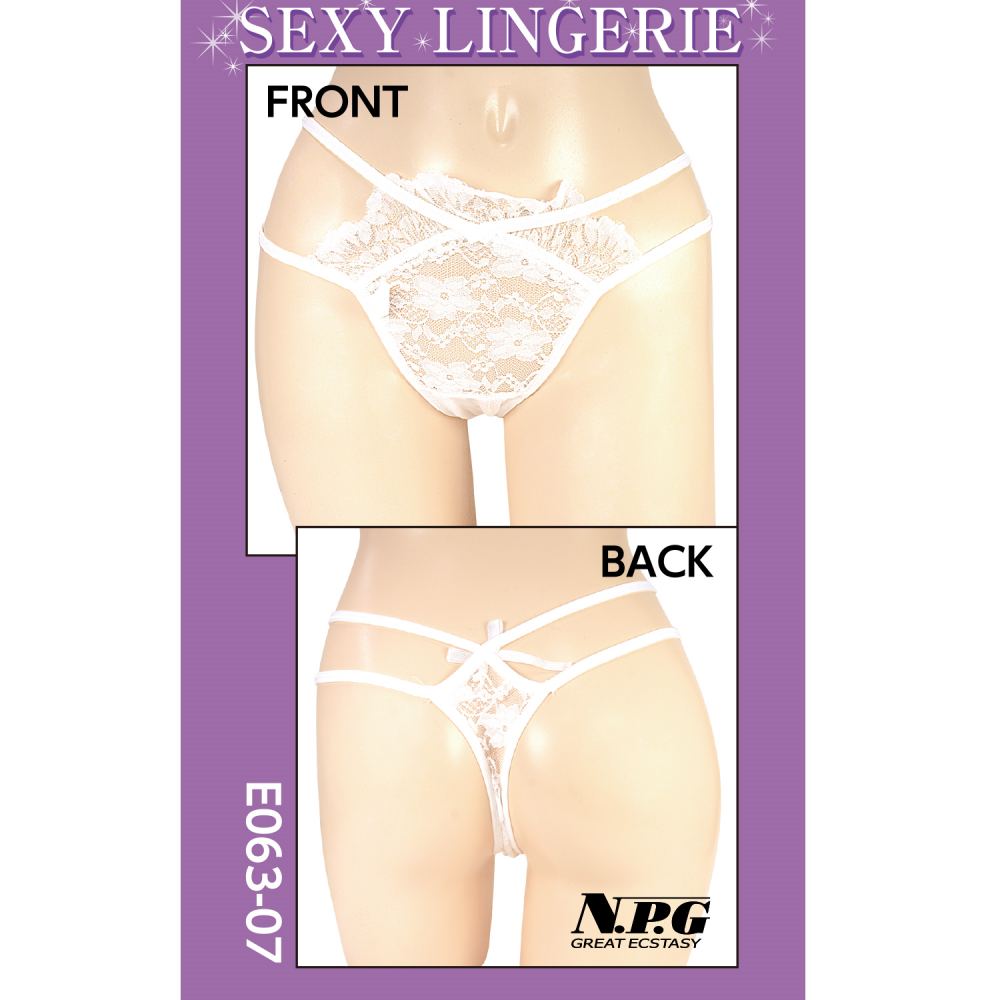 NPG - E063 Premium Lace Thong - White photo-3