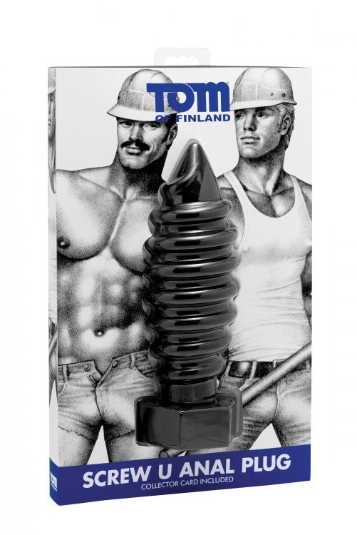Plug up your ass with this enormous and unique plug! Press t... TOF - Screw U Anal Plug - Black photo-5