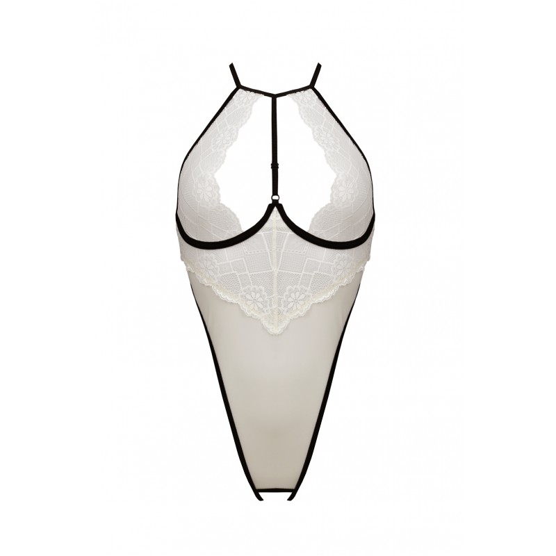 A fantastic combination of white with black details. This un... Passion - Chika Body - Cream - S/M photo-5