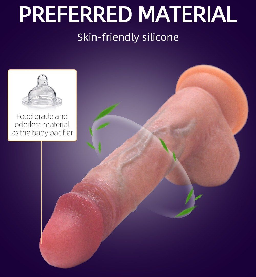 Ergonomic design, Dual layers silicone cock, Real touch feel... Drywell - Realistic Cock Plus 20cm - Flesh photo-12