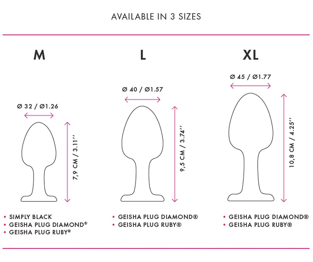 This anal plug integrates technology with Geisha balls. The ... Dorcel - Geisha Diamond Anal Plug L - Black photo-4