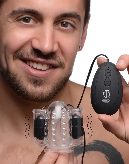 This intense head teaser features two powerful bullets attac... Trinity Vibes - Deluxe Dual Head Teaser - Clear photo-2