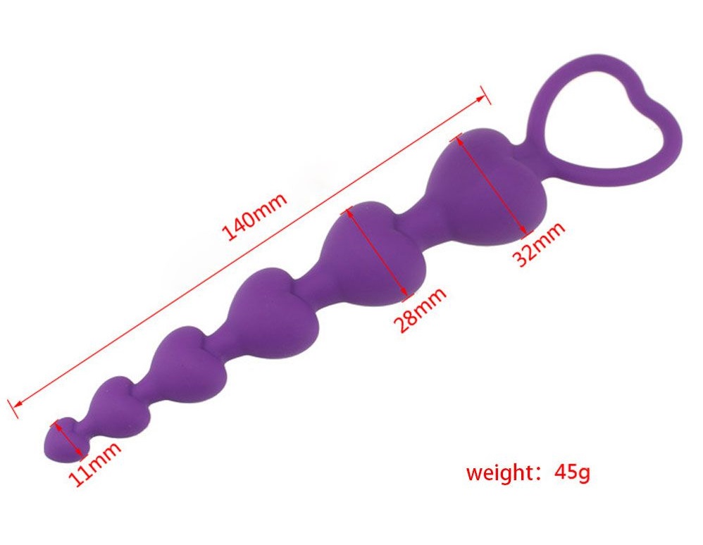 Silicone heart-shaped anal beads
Total L: 185mm ... MT - Heart Anal Beads - Purple photo-6