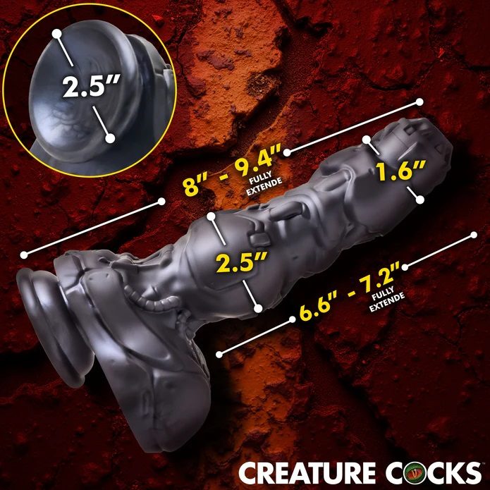 Enter a realm of futuristic pleasure with the Fantasy Dildo,... Creature Cocks - Cyborg Thrusting Vibro Dildo - Silver photo-7