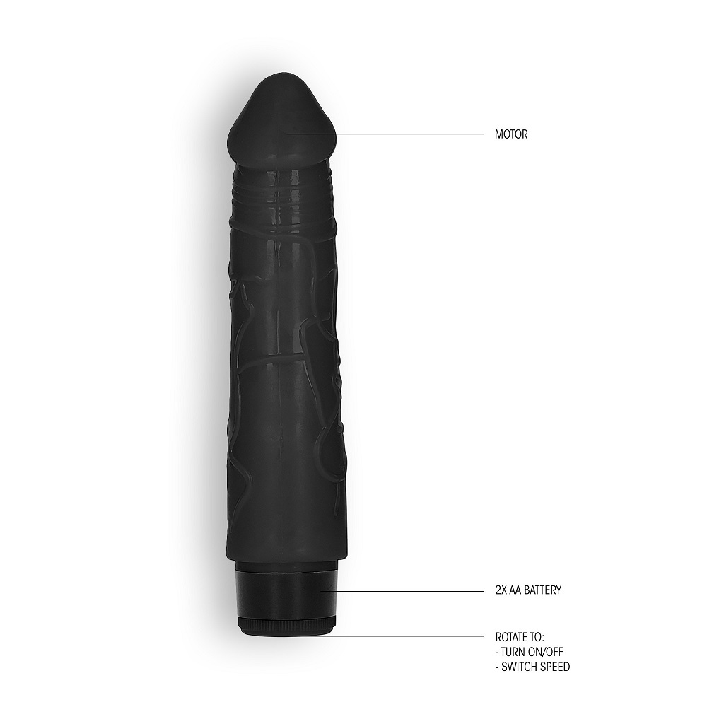 With its impressive insertable length of 17.5 cm (6.8&qu... GC - 8" Thick Vibro Dildo - Black photo-3