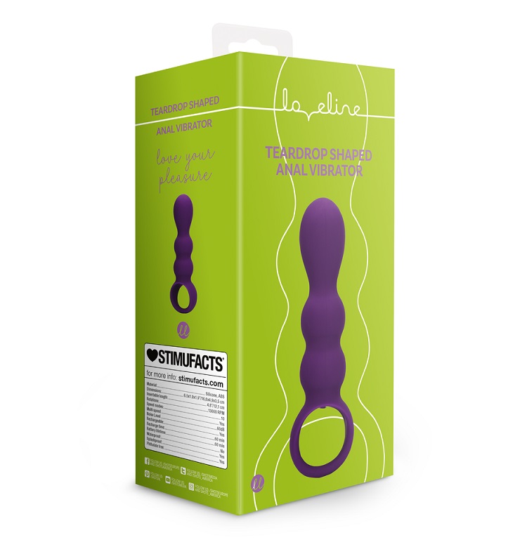 This Teardrop Shaped Anal Vibrator is designed to provide pl... Loveline - Teardrop Anal Vibrator - Purple photo-10