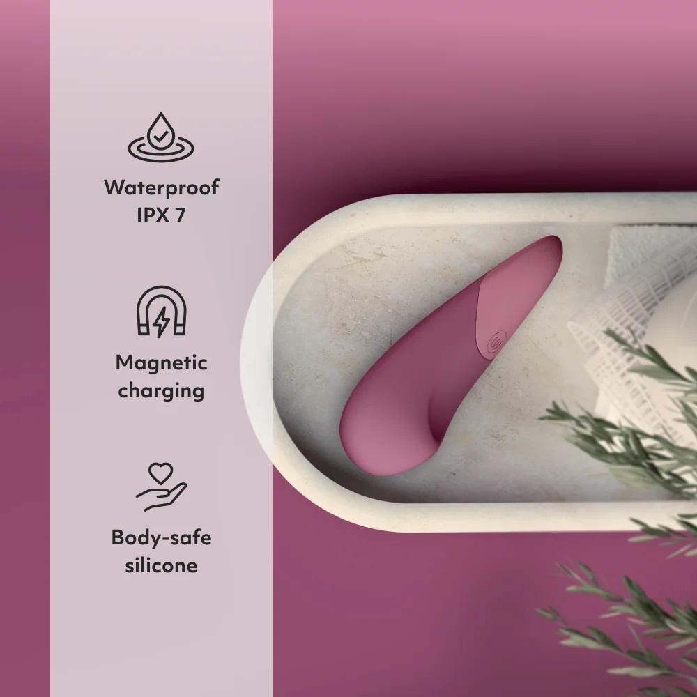 Noiseless vibrator offering a new kind of sensation with Ult... Womanizer - Vibe UltraWave Clitoral Vibrator - Dusky Pink photo-8