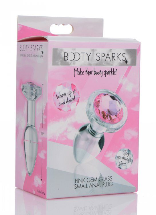 Adorn your derriere with a dazzling gem! These glassy Booty ... Booty Sparks - Gem Glass Anal Plug S-size - Pink photo-5