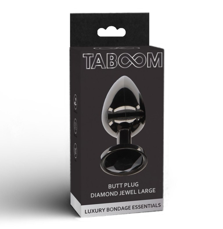 Make your backdoor fun spark with TABOOM Butt Plug With Diam... Taboom - Butt Plug w Jewel L - Black photo-3