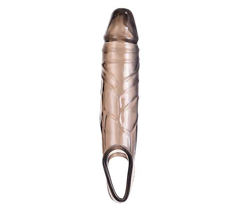 The scrotal ring stretches well to keep the scrotum in the c... XLover - Realistic Penis Extender Sleeve - Black photo-4