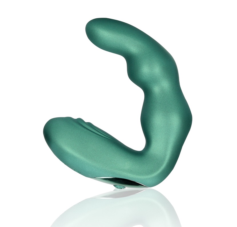 Enhance your pleasure with the Bent Vibrating Prostate Massa... Ouch - Bent Prostate Massager - Metallic Green photo-4