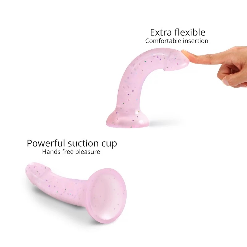 This new range of dildos, each one more fun and cutely kawai... Love to Love - Starlight Glitter Dildo - White photo-4