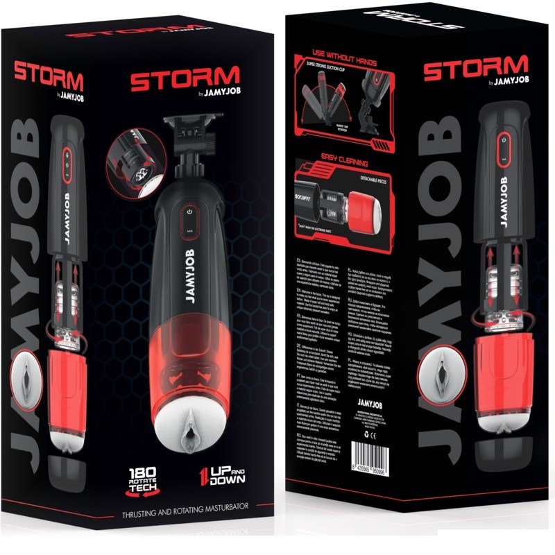 The STORM automatic male pussy-shaped masturbator from the J... Jamyjob - Storm Thrusting Rotating Masturbator photo-9