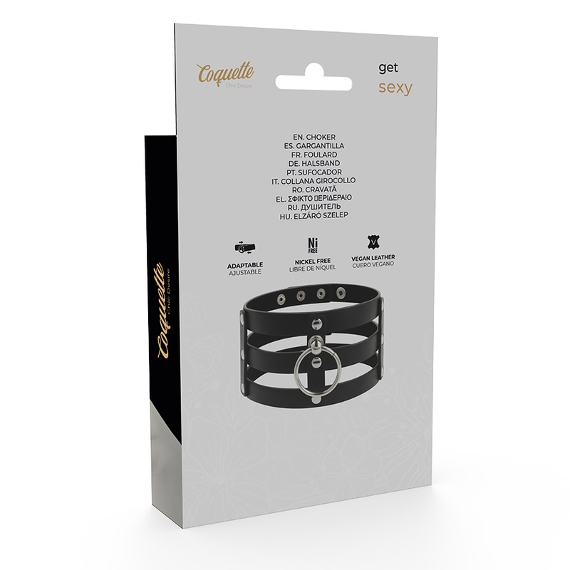 Discover Coquette Shokers! The perfect complement for your f... Coquette - Choker Fetish Vegan Leather - Black photo-6