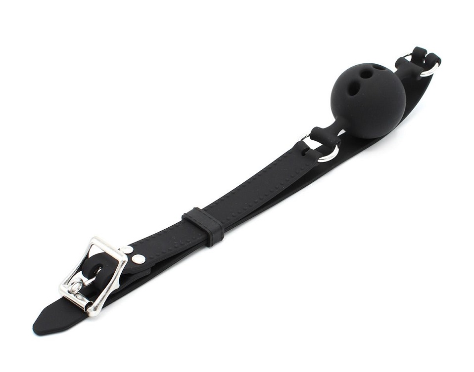 This flexible silky smooth silicone mouth Ball Gag is very f... Kiotos - Breathable Ball Gag - Black photo-4