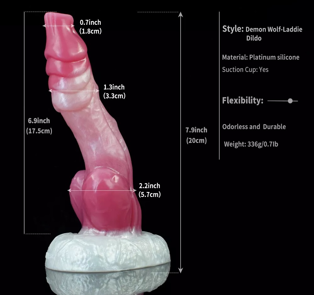 The head armor pattern design, the waist is curved to increa... FAAK - Demo Wolf Laddie Dildo - Rosy photo-6