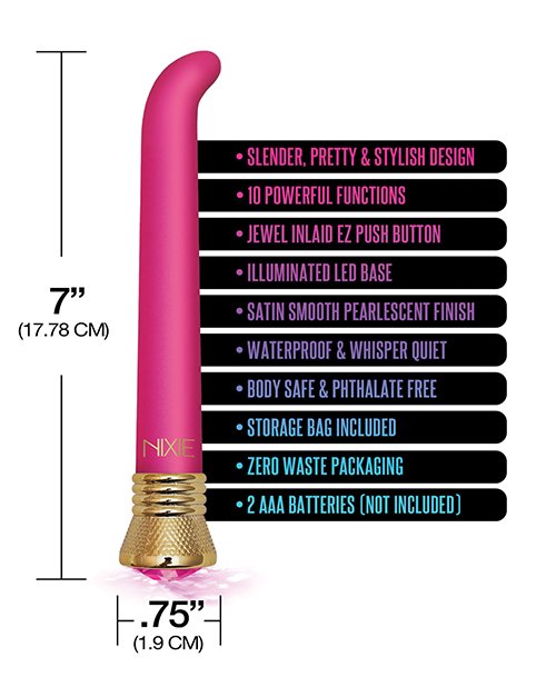 The tip of Nixie G-spot vibrator features a narrow edge that... Nixie - Mystic Wave G-Spot Vibe - Pink Tourmaline photo-3