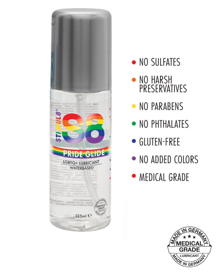 The S8 Pride Glide 125ml is an extra-thick, long-lasting wat... S8 - WB Pride Glide Lube - 125ml photo-2