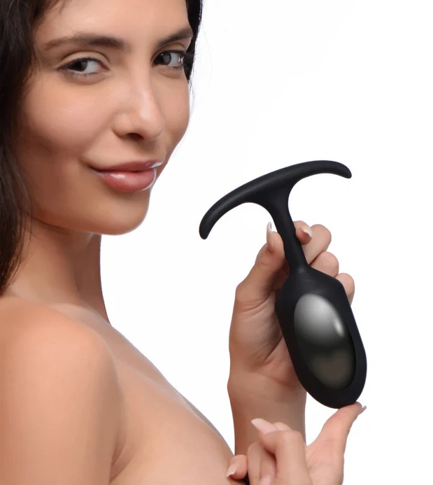 These comfortable weighted butt plugs hit hard and deep! Hea... Heavy Hitters - Weighted Anal Plug L - Black photo-2